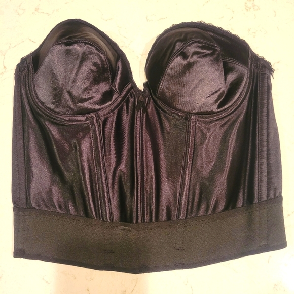 Victoria's Secret Black Bustier backless strapless bra top size 36B - Picture 1 of 7